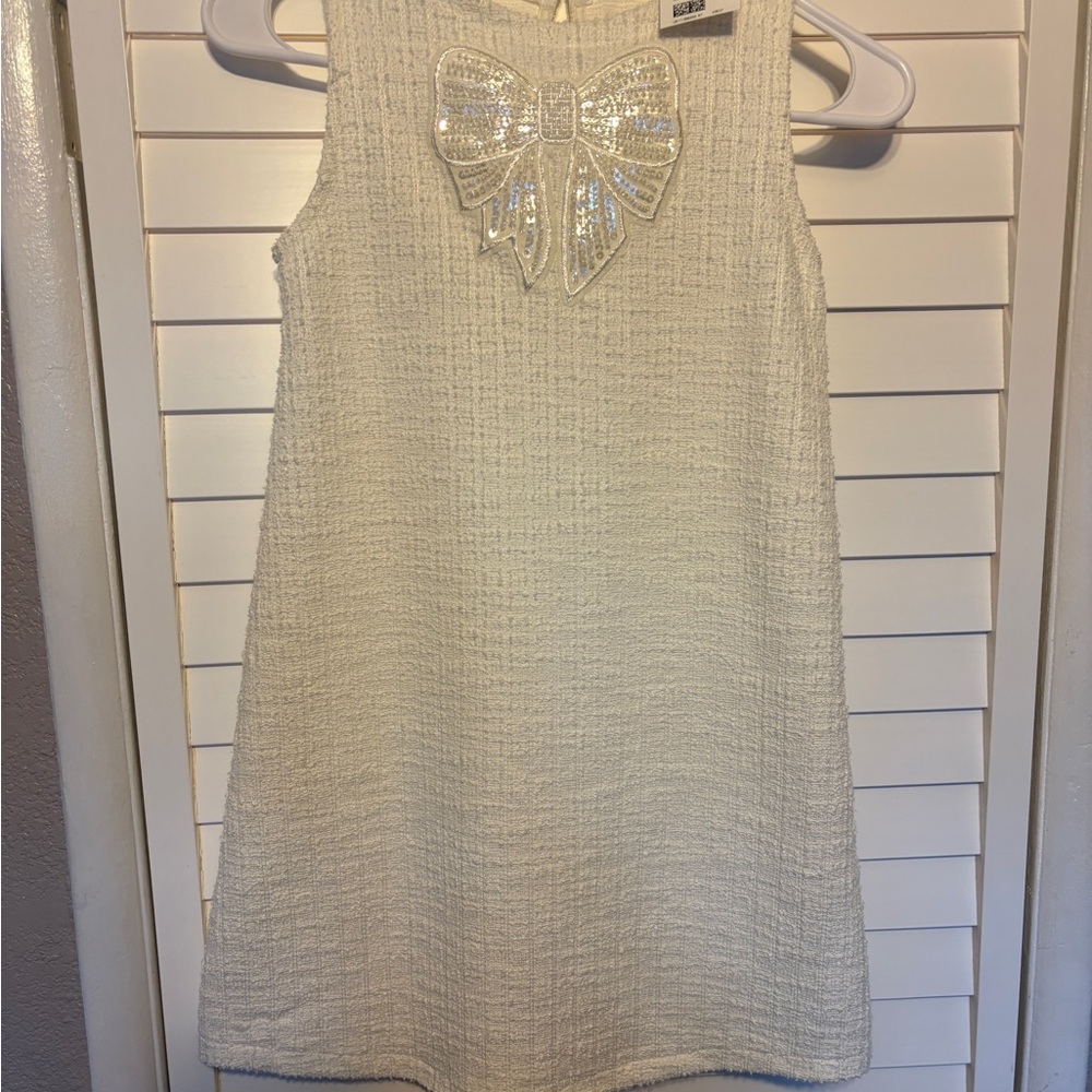 H&M Cream Dress with Silver Bow